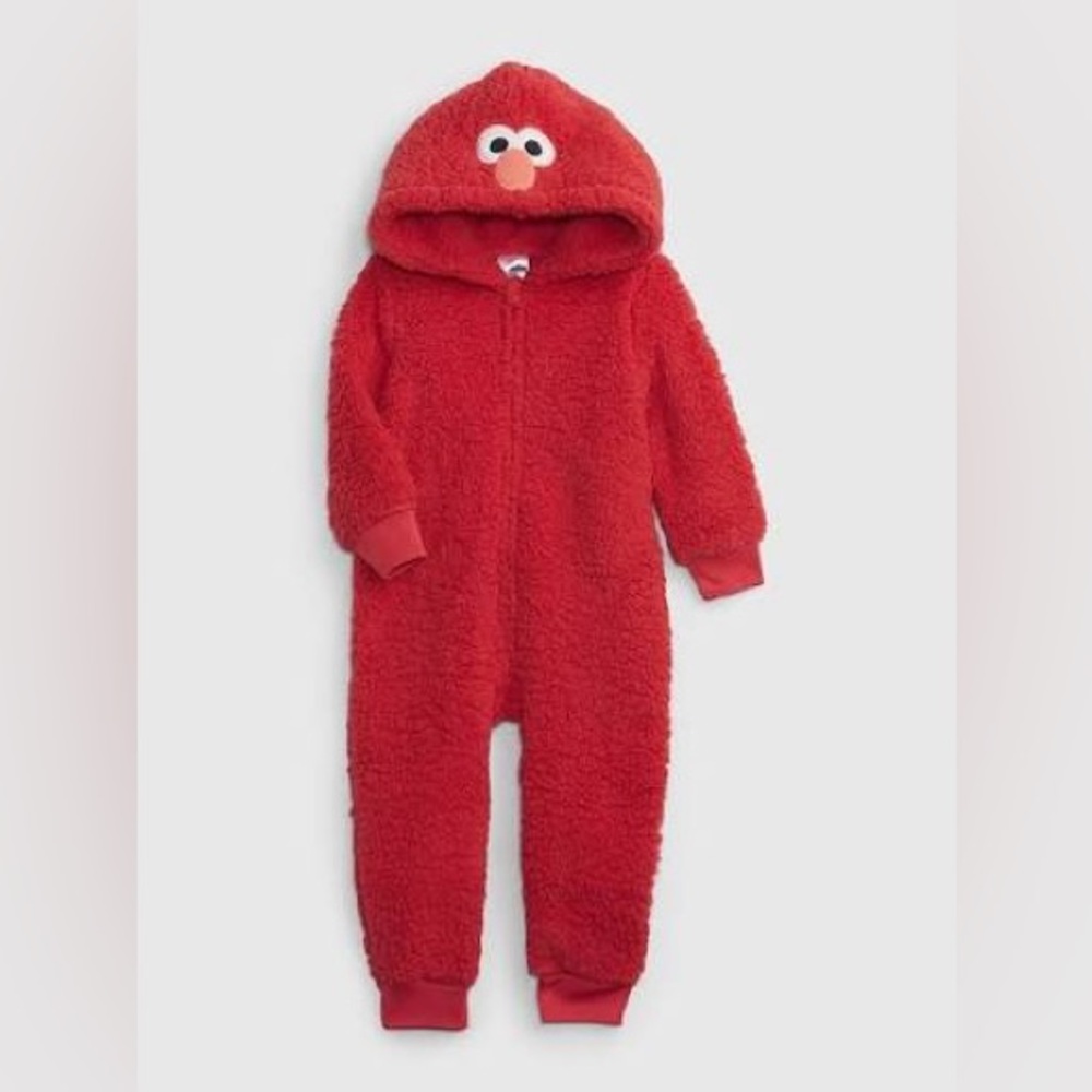 GAP Baby & Toddler Sesame street Sherpa PJ One-Piece Elmo red onesie 4T